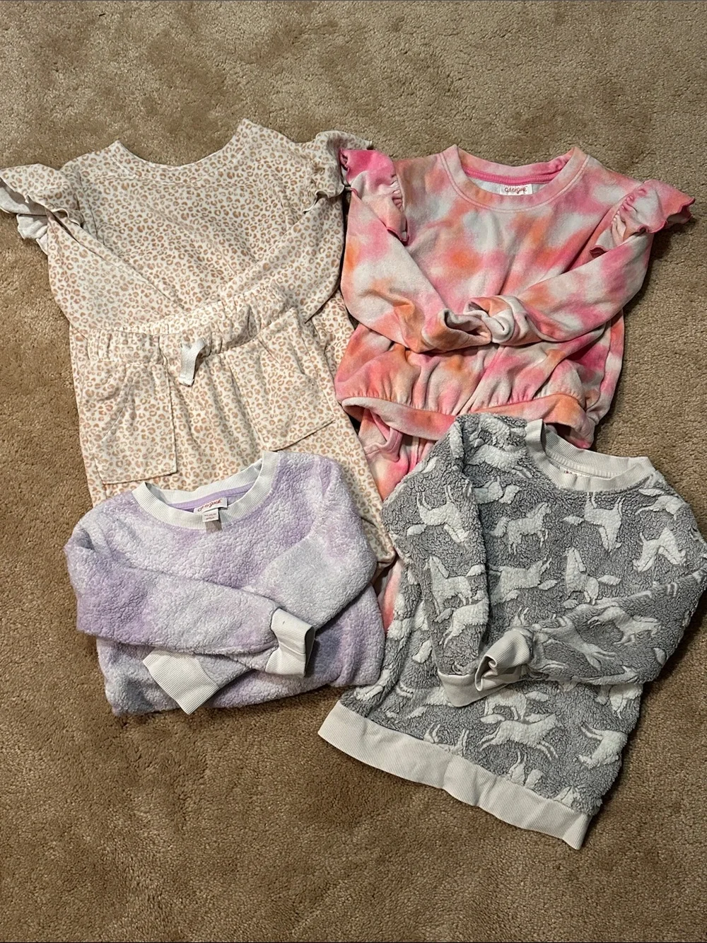 Cat & Jack Girls' Cozy Multicolor SOFT Sets & sweatshirts